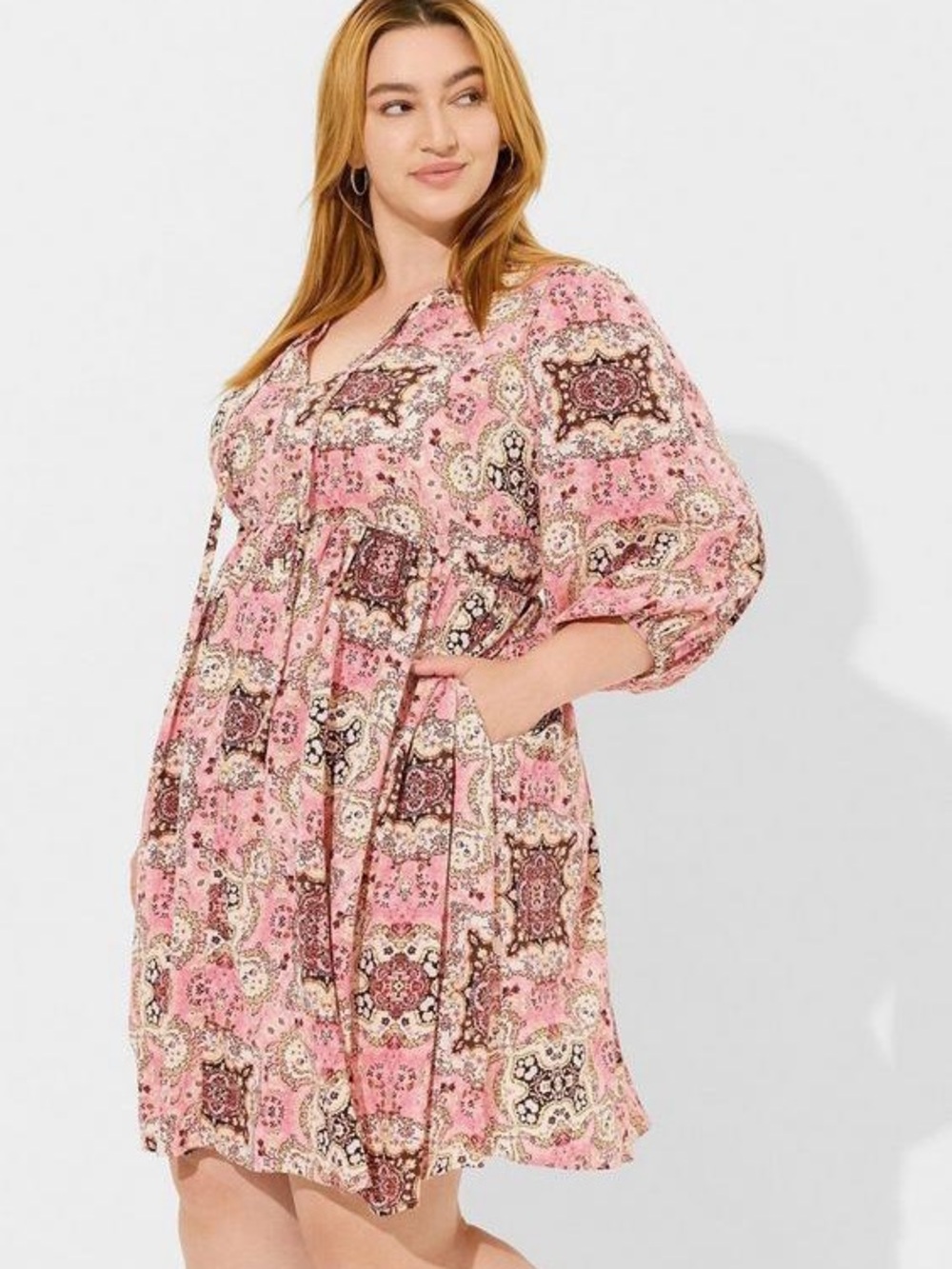 NWT Torrid Washable Gauze Tunic Dress Size 1 (1X) Boho Pockets